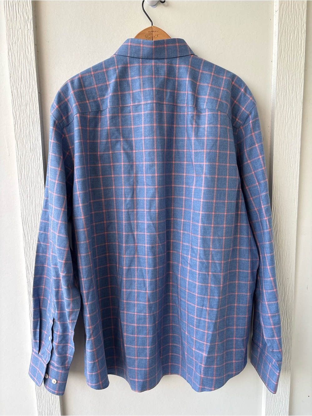 UNTUCKit Men's Wrinkle Free Blue Pink Plaid Cotton Button Down Shirt XXL - Picture 5 of 5